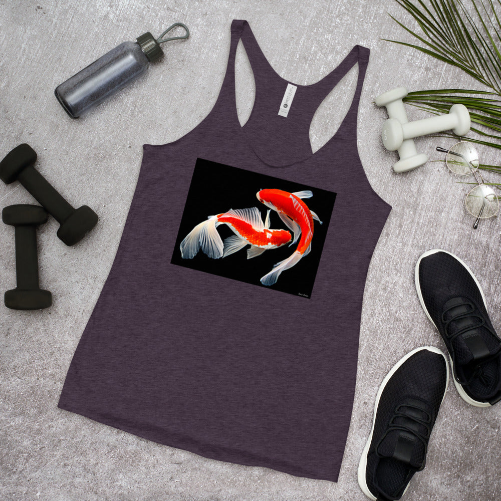 WanderBack Racerback Women's Tank Top - Two Koi
