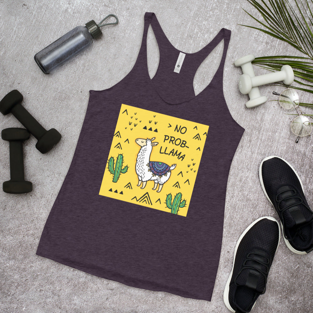 WanderBack Racerback Women's Tank Top - NO PROB-LLAMA
