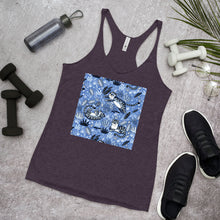 Load image into Gallery viewer, Racerback Tank Top - Silly Tigers in Blue
