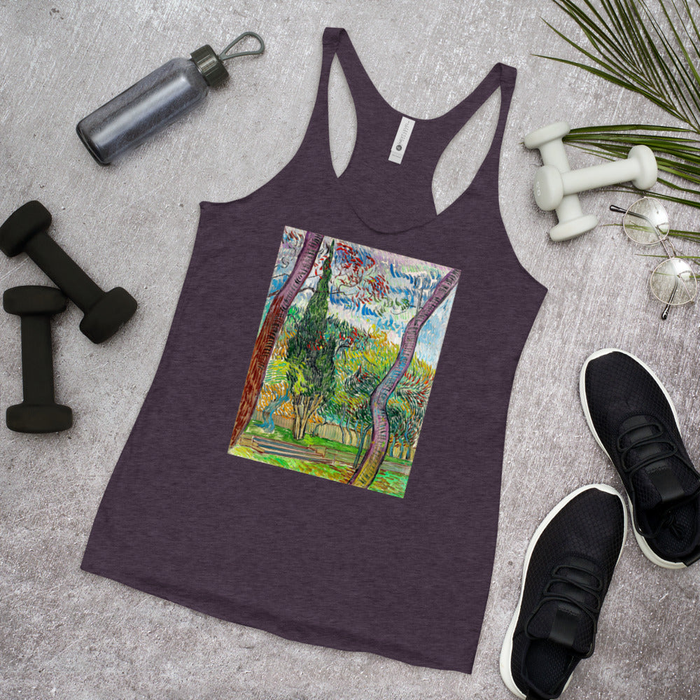 WanderBack Racerback Women's Tank Top - van Gogh: Parc at Saint-Paul Hospital