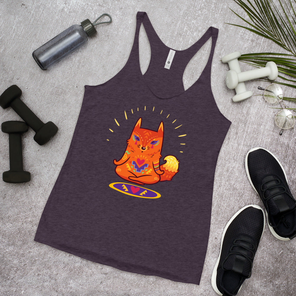 WanderBack Racerback Women's Tank Top - Enlightened Hygge Fox