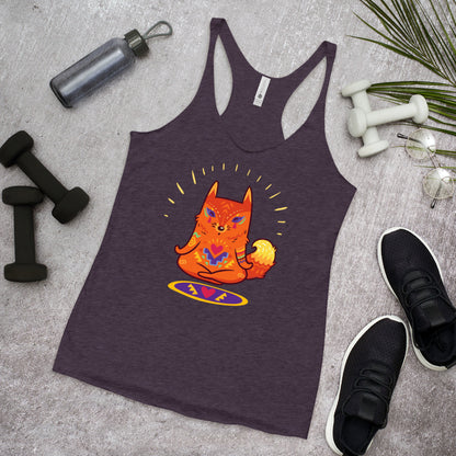 WanderBack Racerback Women's Tank Top - Enlightened Hygge Fox