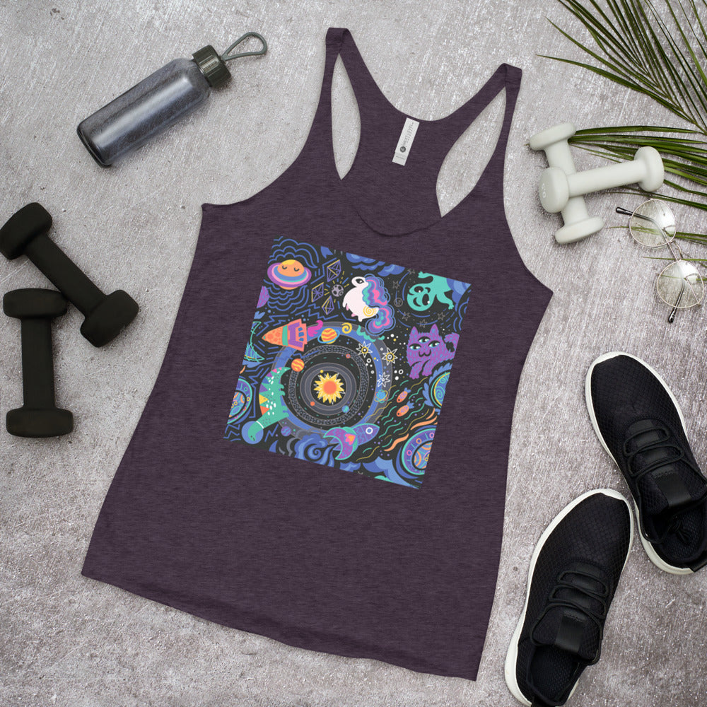 WanderBack Racerback Women's Tank Top - The Solar System