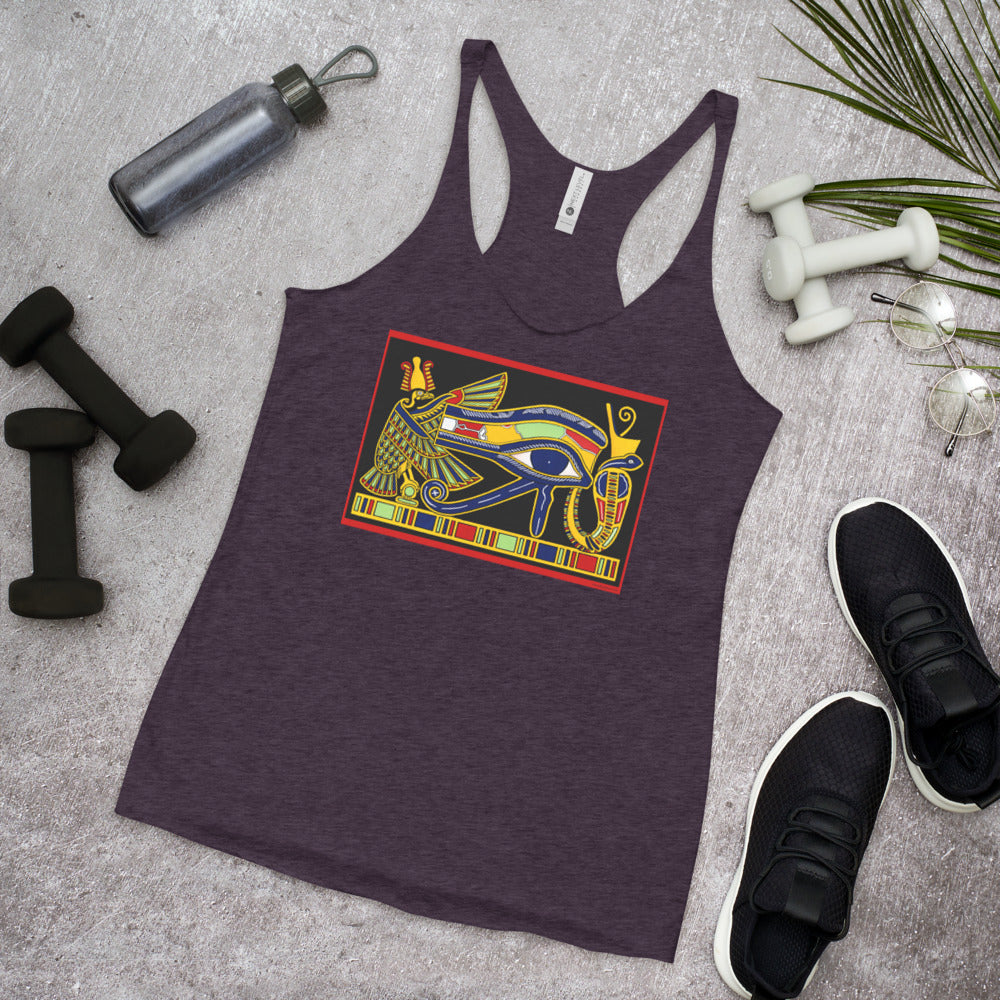 WanderBack Racerback Women's Tank Top - Eye of Horus Papyrus