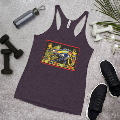 WanderBack Racerback Women's Tank Top - Eye of Horus Papyrus