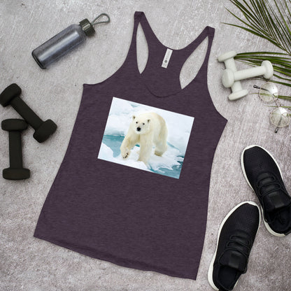 WanderBack Racerback Women's Tank Top - Polar Bear on Ice