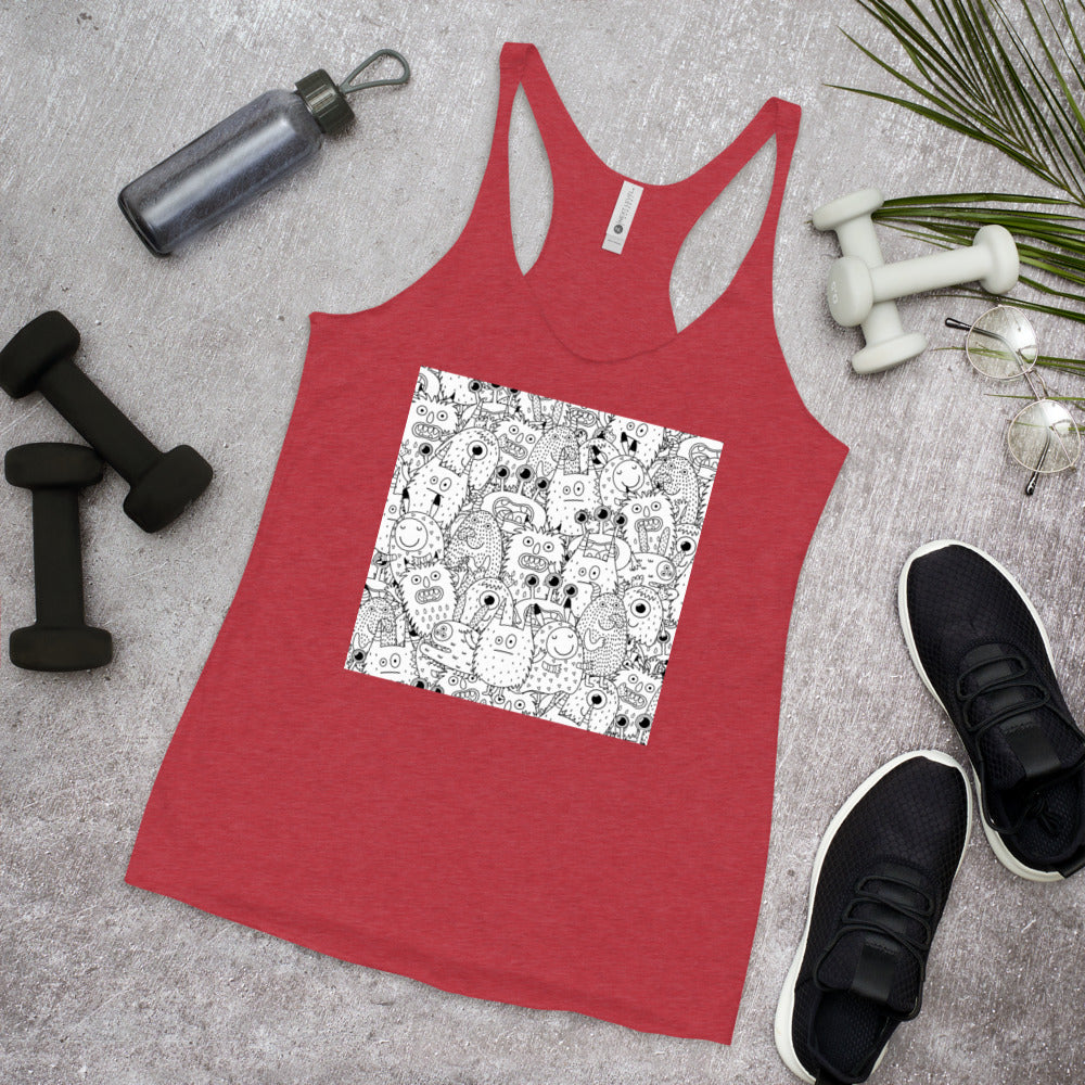 WanderBack Racerback Women's Tank Top - Funny Monsters