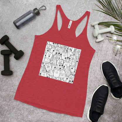 WanderBack Racerback Women's Tank Top - Funny Monsters
