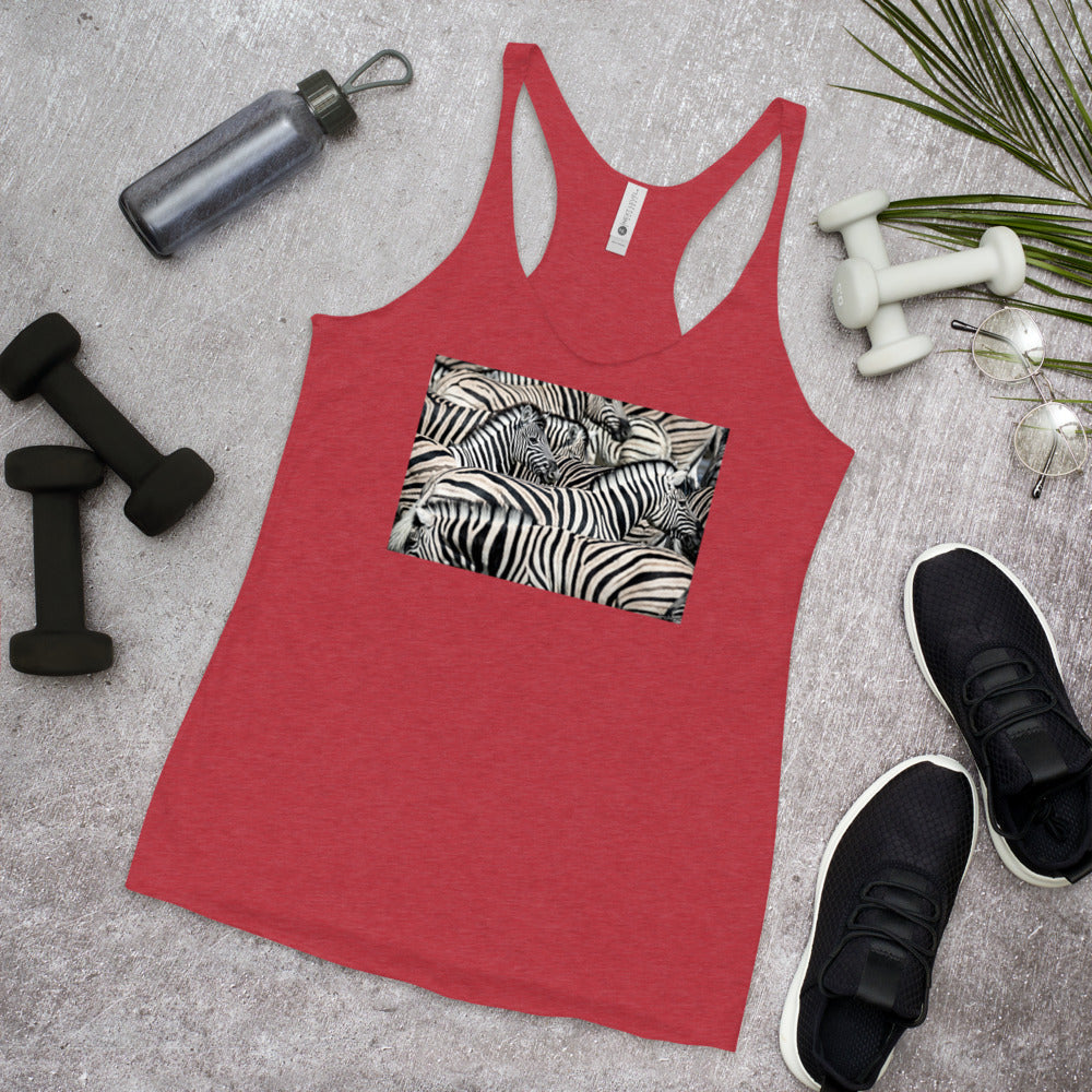 WanderBack Racerback Women's Tank Top - Sharp Dressed Zebras