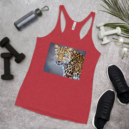 WanderBack Racerback Women's Tank Top - Blue Eyed Leopard