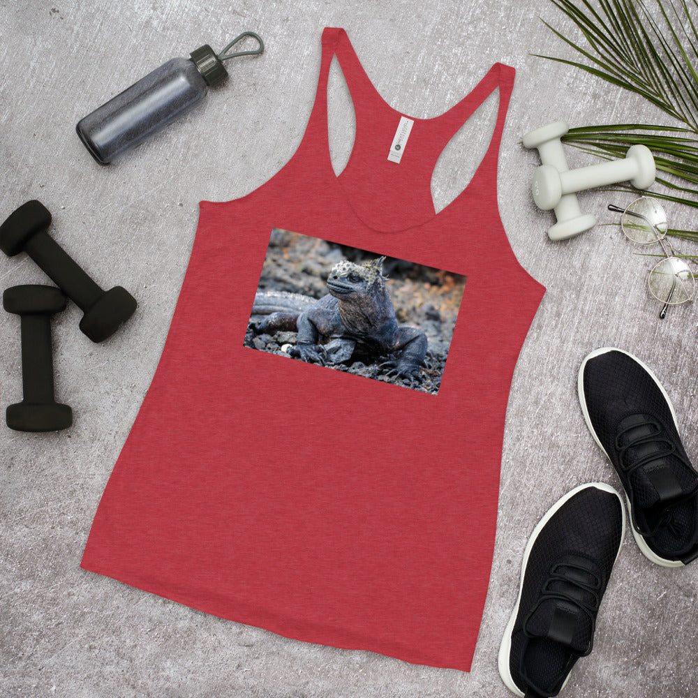 Racerback Tank Top - Galapagos Blue Marine Iguana
