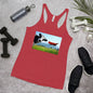 WanderBack Racerback Women's Tank Top - Cow & Super Dog
