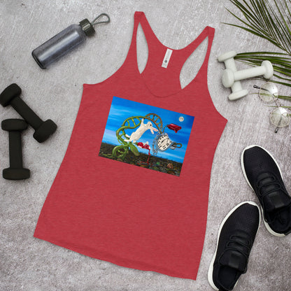 WanderBack Racerback Women's Tank Top - Dali Rabbit