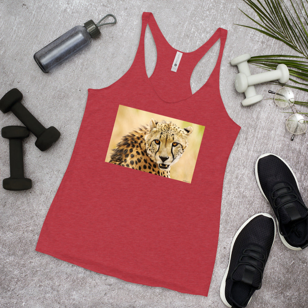 WanderBack Racerback Women's Tank - Cheetah Fangs