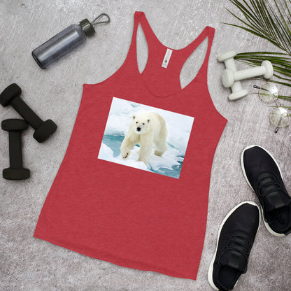 WanderBack Racerback Women's Tank Top - Polar Bear on Ice