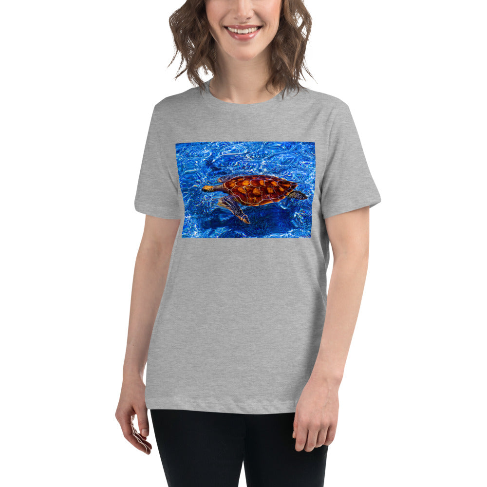 Premium Relaxed Crew Neck - Sea Turtle in Blue Water