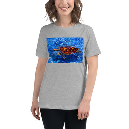Premium Relaxed Crew Neck - Sea Turtle in Blue Water