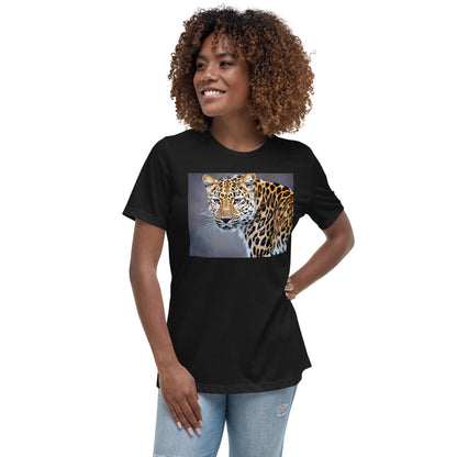 Premium Relaxed Crew Neck - Blue Eyed Leopard