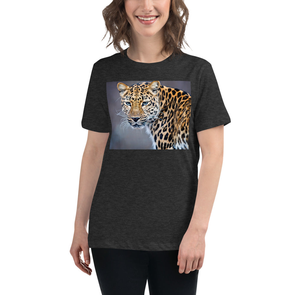 Premium Relaxed Crew Neck - Blue Eyed Leopard