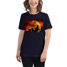 Load image into Gallery viewer, Premium Relaxed Crew Neck - Howling in Orange Moonlight
