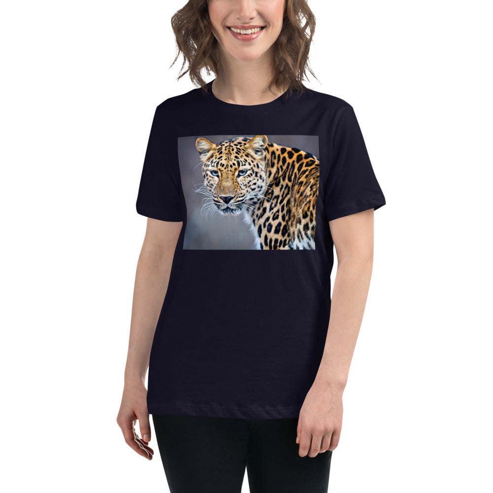Premium Relaxed Crew Neck - Blue Eyed Leopard