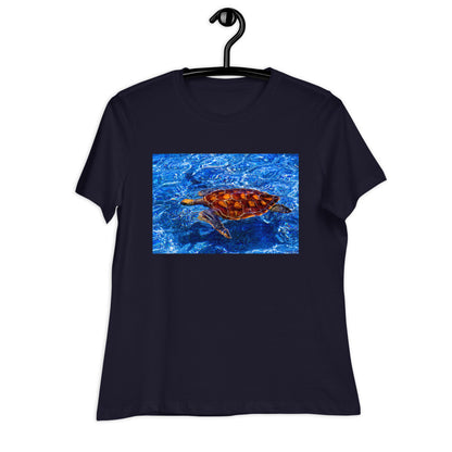 Premium Relaxed Crew Neck - Sea Turtle in Blue Water