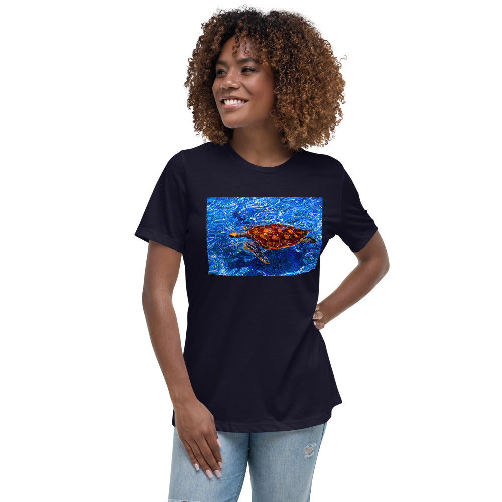 Premium Relaxed Crew Neck - Sea Turtle in Blue Water