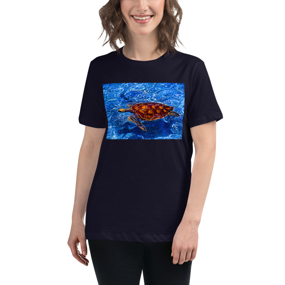 Premium Relaxed Crew Neck - Sea Turtle in Blue Water