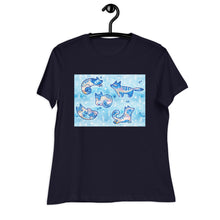 Load image into Gallery viewer, Premium Relaxed Tee - Foxes in Blue
