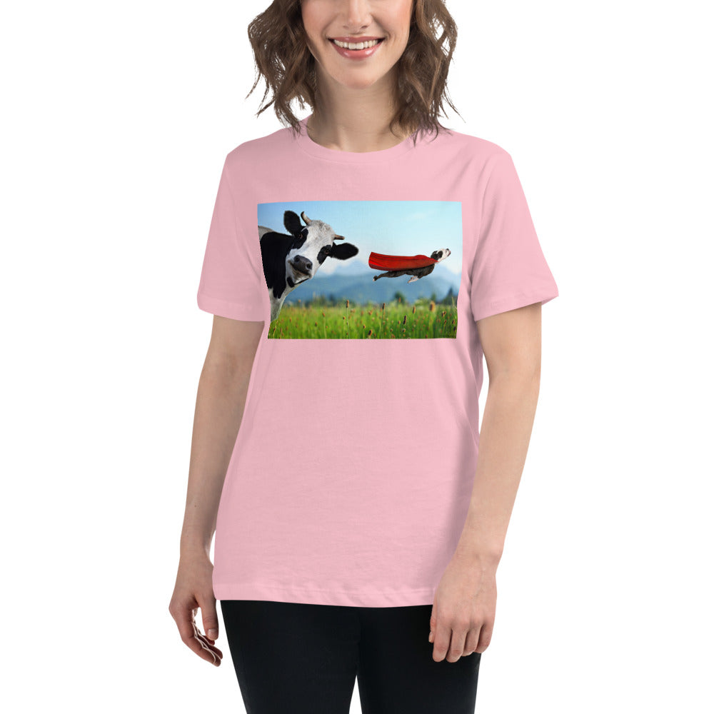 Premium Relaxed Crew Neck - Cow & Super Dog