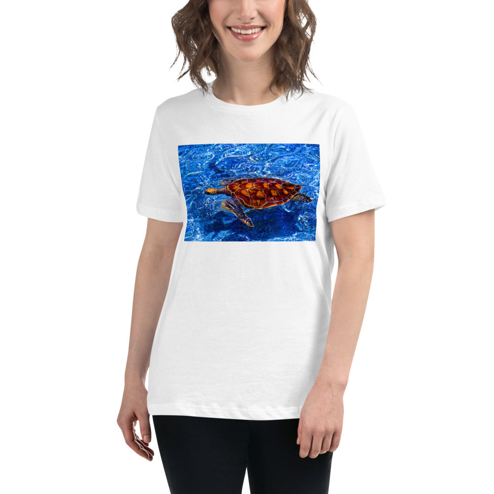 Premium Relaxed Crew Neck - Sea Turtle in Blue Water