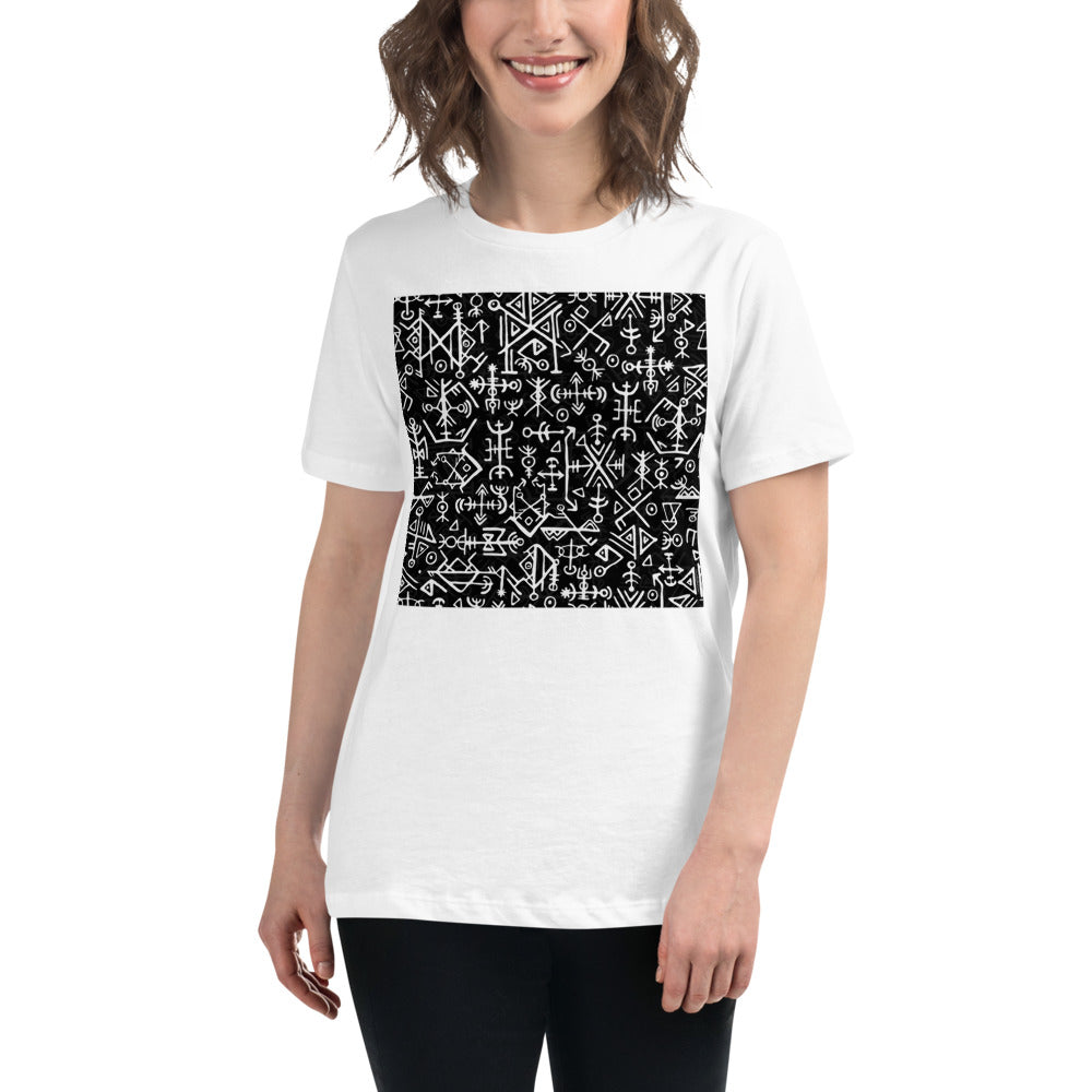 Premium Relaxed Crew Neck - Runic Magic Hand Symbols