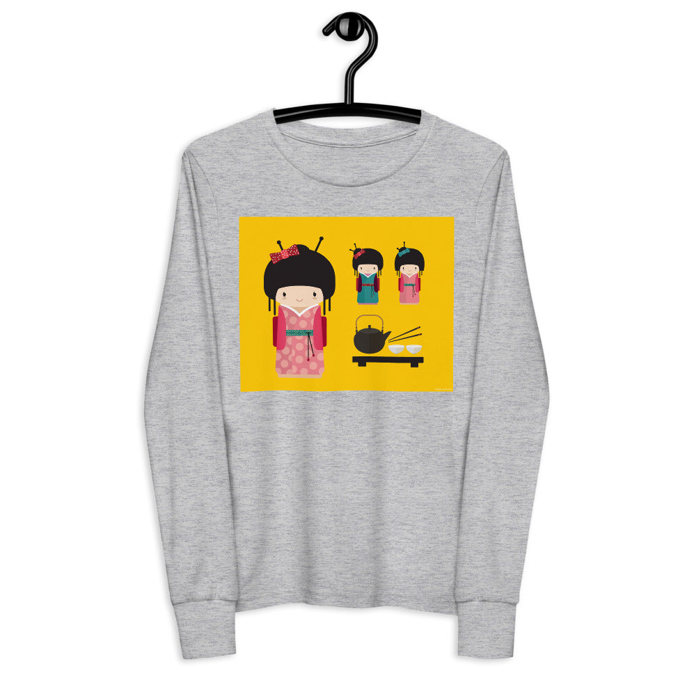 Premium Soft Jersey Crew - Kokeshi Doll Tea Time