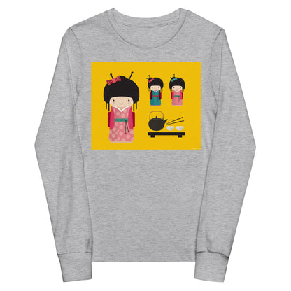 Premium Soft Jersey Crew - Kokeshi Doll Tea Time