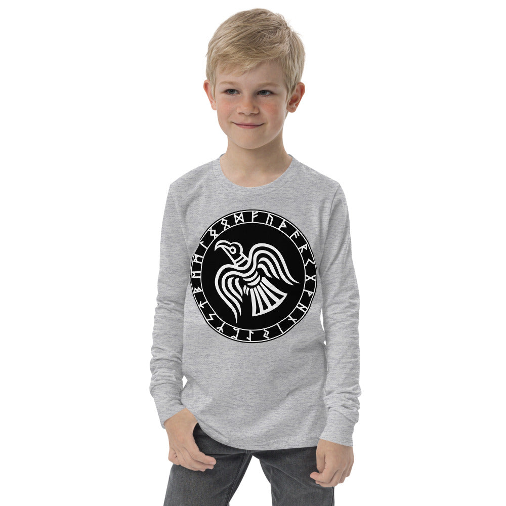 Premium Soft Jersey Crew - Odin's Raven in a Runic Circle