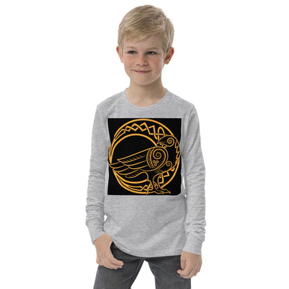 Premium Soft Jersey Crew - Odin's Raven on Crescent Moon