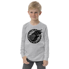 Load image into Gallery viewer, Premium Soft Long Sleeve - Cawing Crow in Runic Circle
