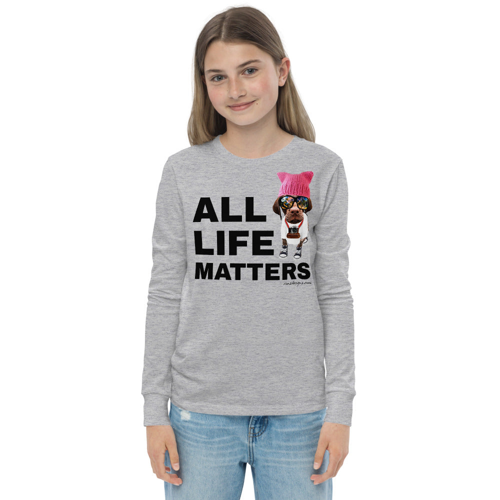 Premium Long Sleeve - FRONT & BACK: All Life Matters - End Racism