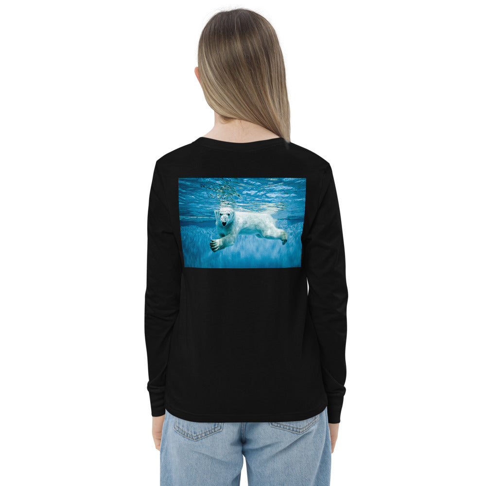 Premium Soft Long Sleeve - FRONT & BACK: Polar Bears Swim'n