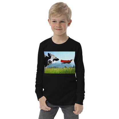 Premium Soft Jersey Crew - Cow & Super Dog - Ronz-Design-Unique-Apparel