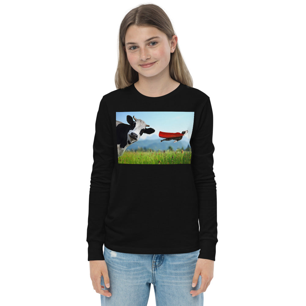 Premium Soft Jersey Crew - Cow & Super Dog - Ronz-Design-Unique-Apparel