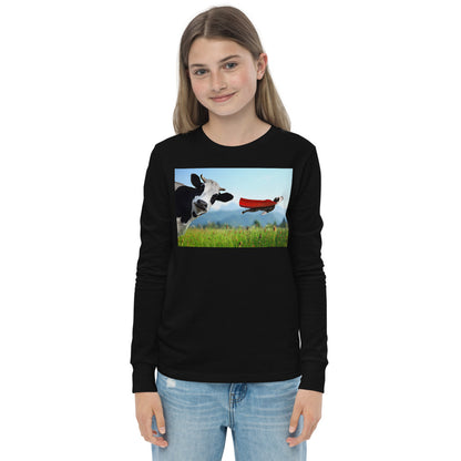 Premium Soft Jersey Crew - Cow & Super Dog - Ronz-Design-Unique-Apparel