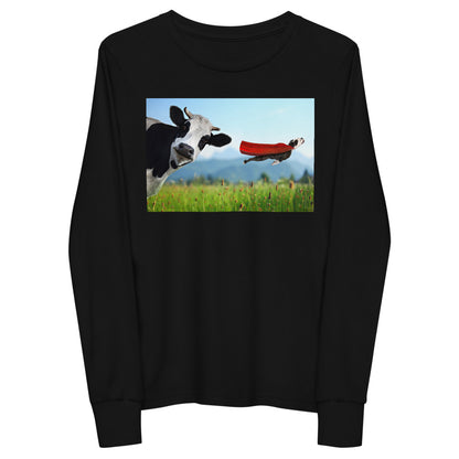 Premium Soft Jersey Crew - Cow & Super Dog - Ronz-Design-Unique-Apparel