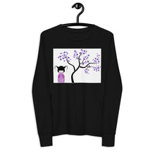 Load image into Gallery viewer, Premium Soft Jersey Crew - Kokeshi Doll with Purple Flowers
