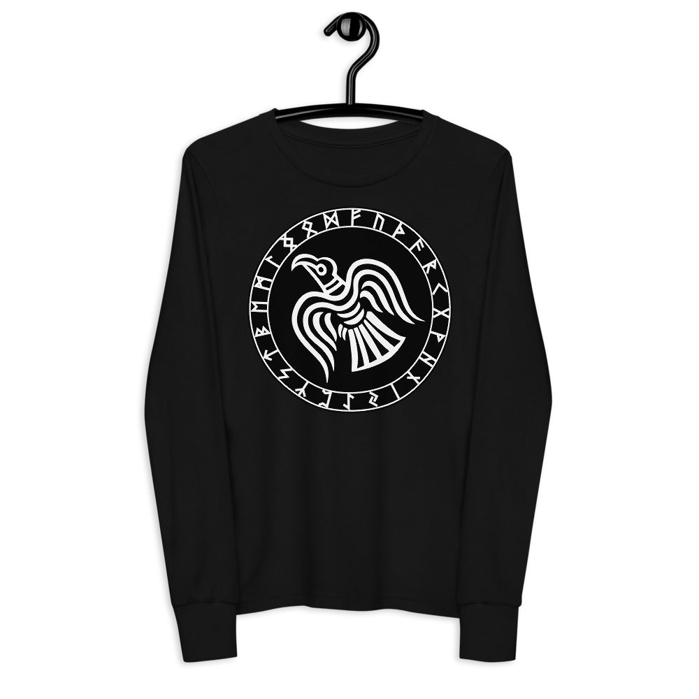Premium Soft Jersey Crew - Odin's Raven in a Runic Circle