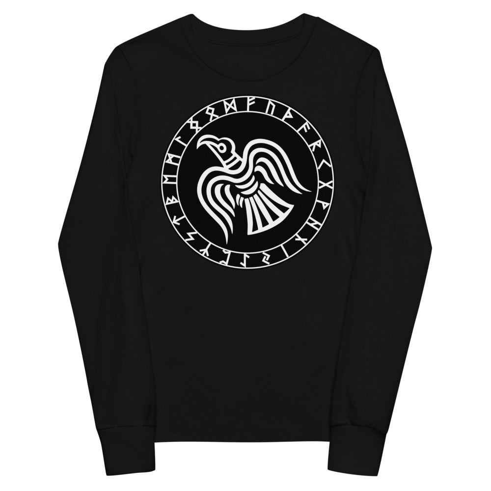 Premium Soft Jersey Crew - Odin's Raven in a Runic Circle