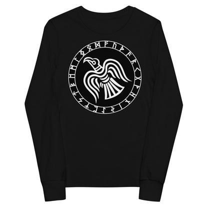Premium Soft Jersey Crew - Odin's Raven in a Runic Circle