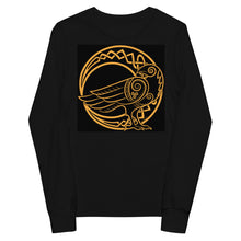 Load image into Gallery viewer, Premium Soft Jersey Crew - Odin&#39;s Raven on Crescent Moon
