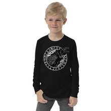 Load image into Gallery viewer, Premium Soft Long Sleeve - Cawing Crow in Runic Circle
