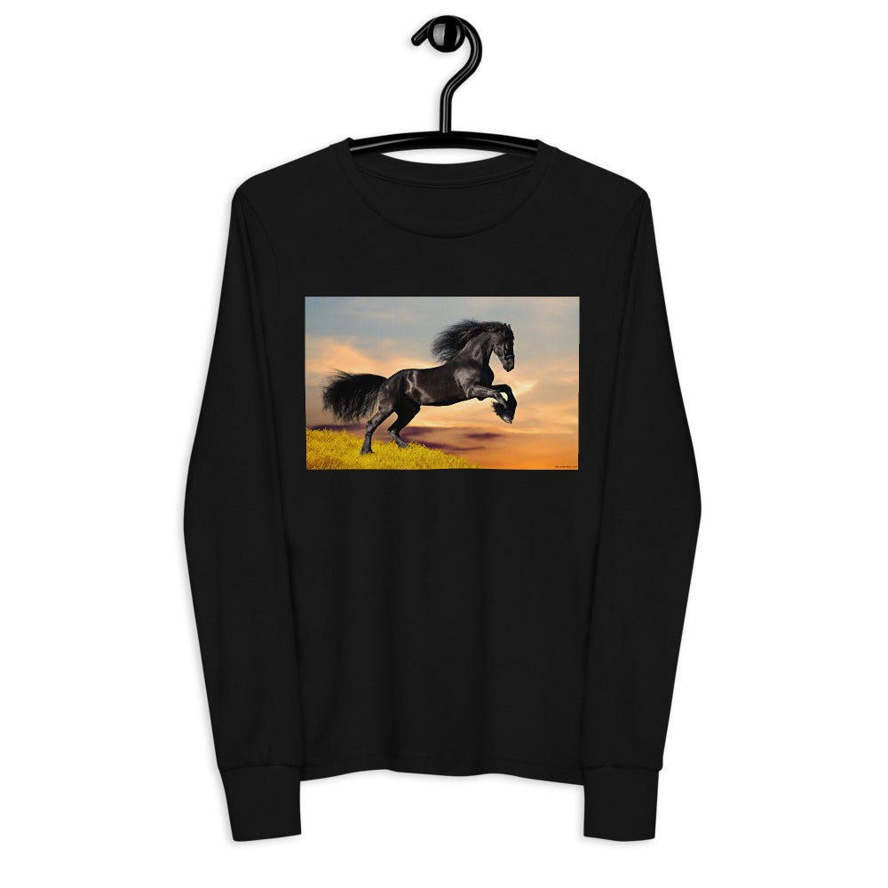 Premium Soft Long Sleeve - Black Friesian:  Born to Run